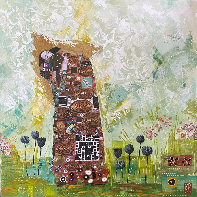Peinture Les beaux matins par Romanelli Karine | Tableau Figuratif Paysages Scènes de vie Collage