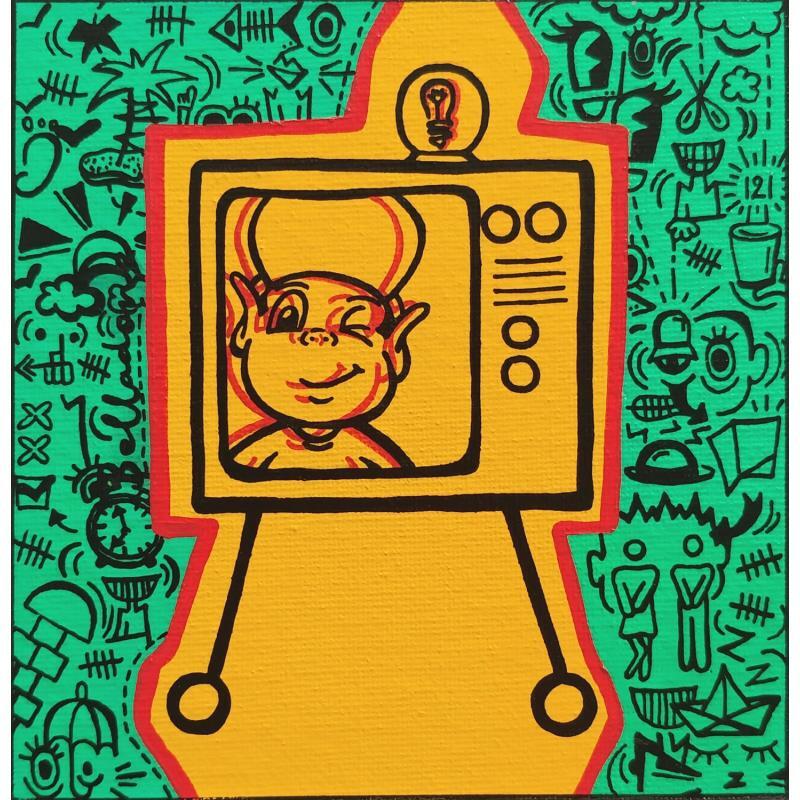 Peinture Hé bonjour mon p'tit loup par Belladone | Tableau Pop-art Icones Pop Acrylique Posca