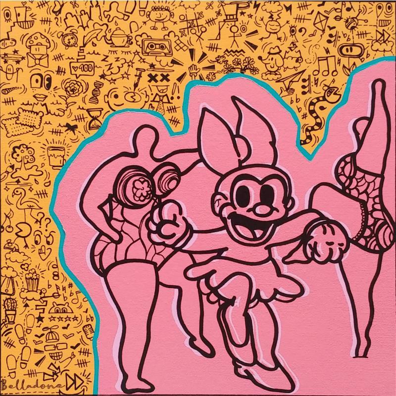 Gemälde Les danseuses von Belladone | Gemälde Pop-Art Pop-Ikonen Acryl Posca