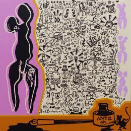 Peinture Tâches d'encre par Belladone | Tableau Pop-art Acrylique, Posca Icones Pop