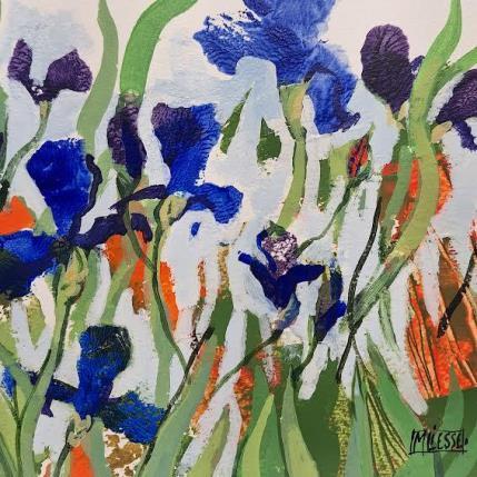 Peinture La danse bleue du vent par Bertre Flandrin Marie-Liesse | Tableau Figuratif Acrylique, Collage, Feuille d'argent Natures mortes, Scènes de vie, Urbain