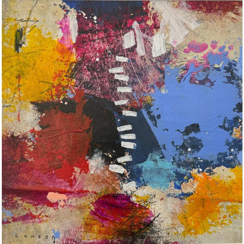 Painting Azul y Rojo by Jiménez Conesa Francisco | Painting Abstract Oil Acrylic