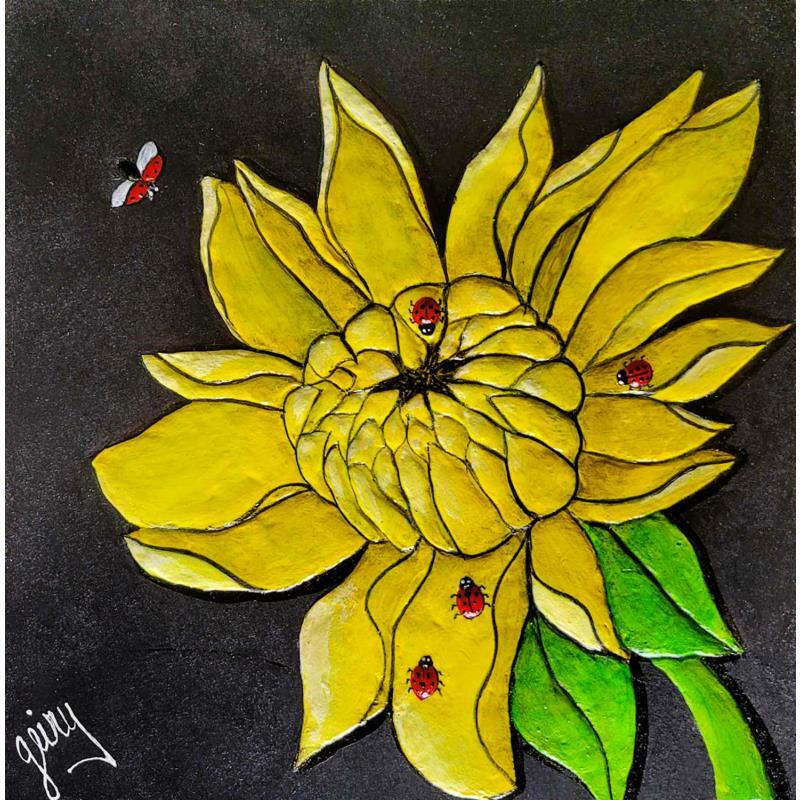 Painting COCCINELLE by Geiry | Painting Pop-art Subject matter Nature Animals Acrylic Marble powder