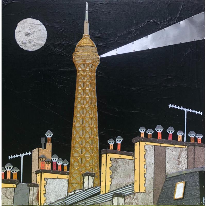 Peinture Éclatante ! par Lovisa | Tableau Figuratif Urbain Acrylique Collage Posca Feuille d'argent Upcycling