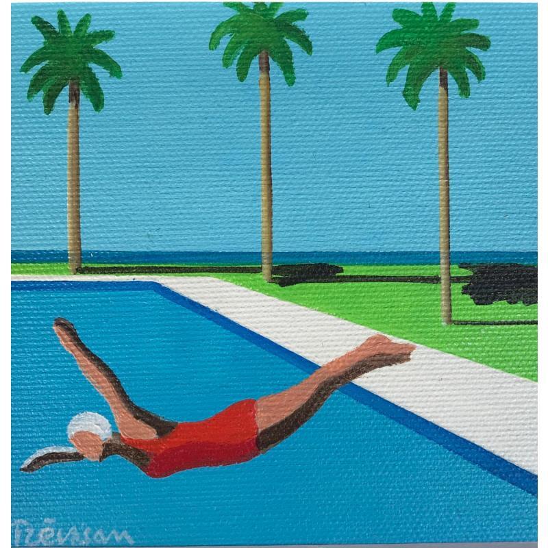 Peinture Three palms par Trevisan Carlo | Tableau Figuratif Sport Scènes de vie Huile