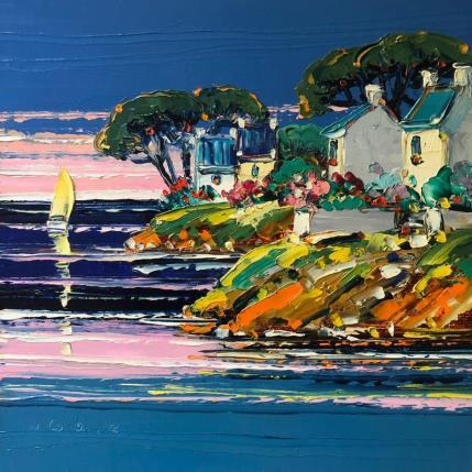 Gemälde Retour dans la crique von Corbière Liisa | Gemälde Figurativ Öl Landschaften