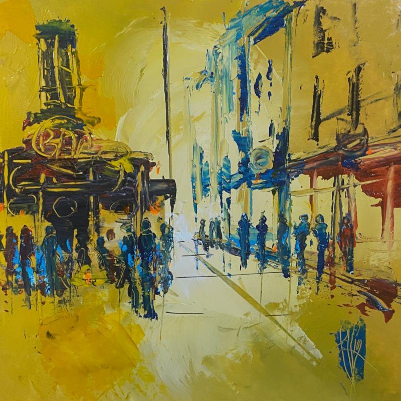 Peinture Il était 15h par Raffin Christian | Tableau Figuratif Urbain Huile Acrylique