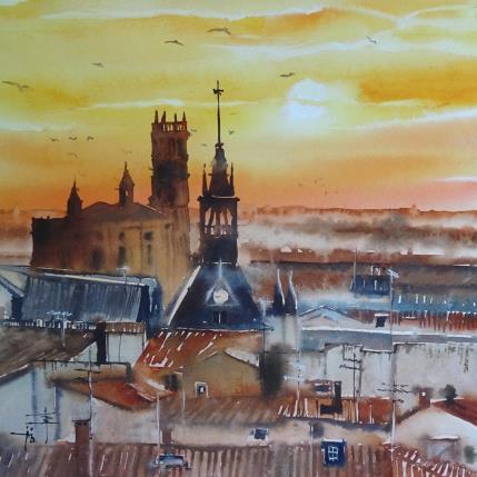 Gemälde Un certain soir d'été von Abbatucci Violaine | Gemälde Figurativ Aquarell