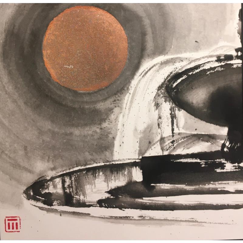 Peinture La Rotonde cuivrée par De Giorgi Mauro | Tableau Figuratif Urbain Encre