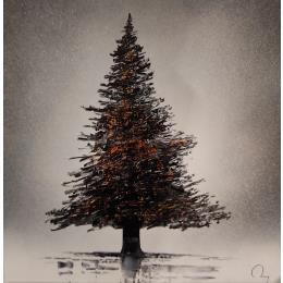 Peinture Sapin par Rey Julien | Tableau Figuratif Carton Nature
