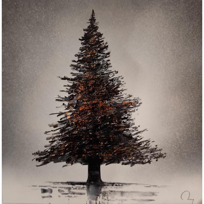 Peinture Sapin par Rey Julien | Tableau Figuratif Nature Carton