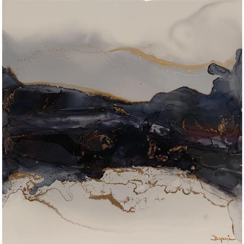 Peinture 1246 POESIE MINERALE par Depaire Silvia | Tableau Abstrait Paysages Marine Minimaliste Acrylique Encre Sable
