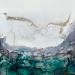 Peinture F2 _ 1238 POESIE Marine par Depaire Silvia | Tableau Abstrait Marine Nature Minimaliste Métal Acrylique Encre