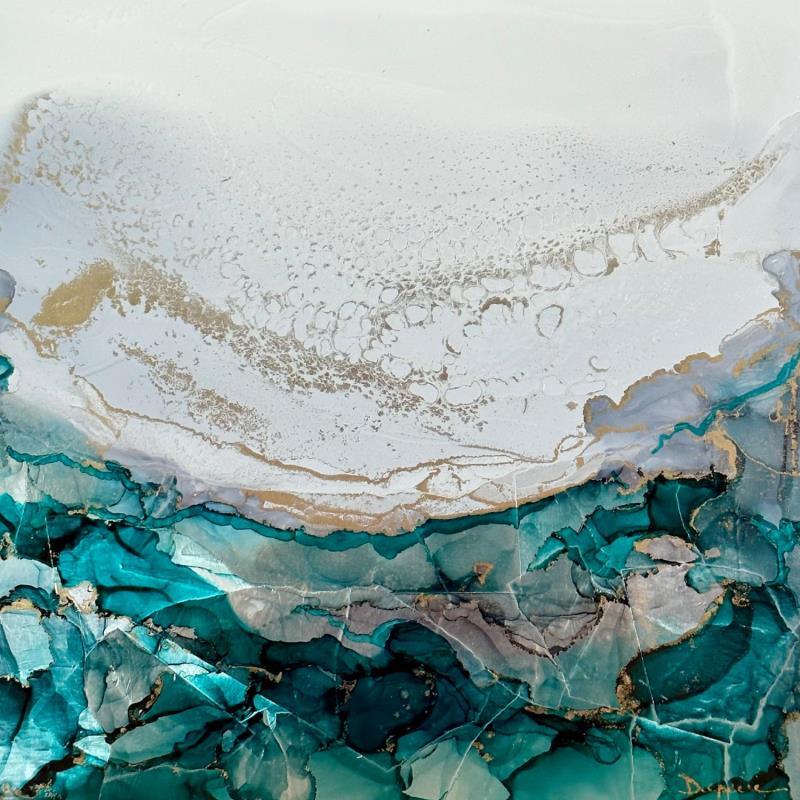 Painting F2_1259  POESIE GIVREE by Depaire Silvia | Painting Abstract Marine Nature Minimalist Metal Acrylic Ink