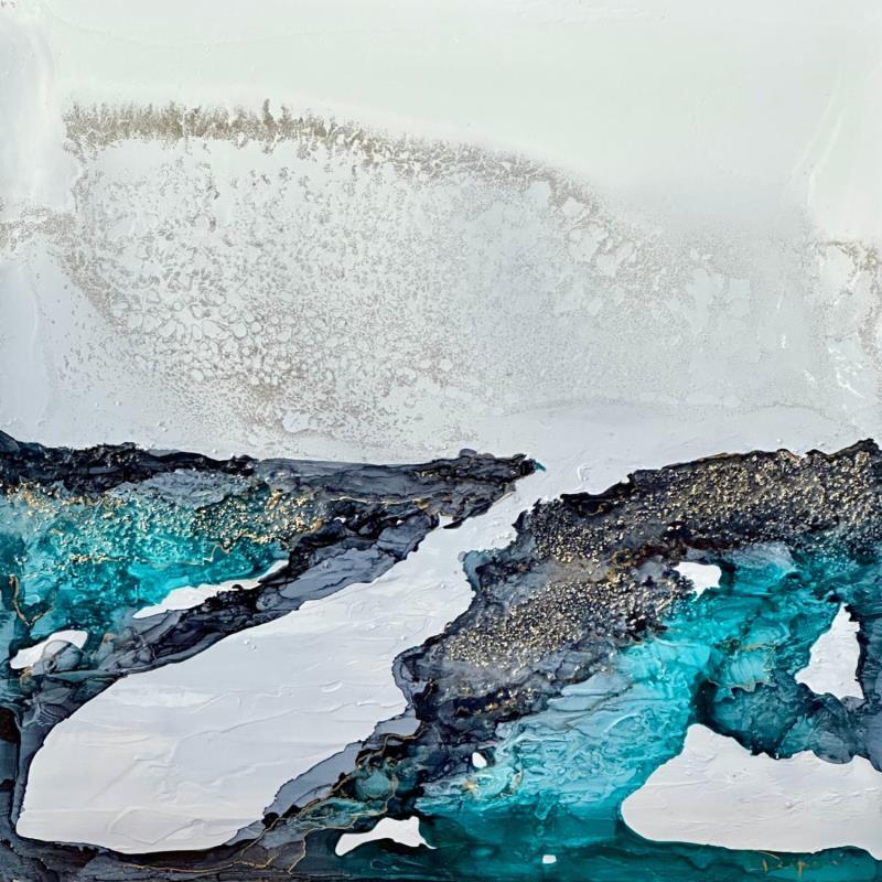 Painting F2_1242 POESIE GIVREE by Depaire Silvia | Painting Abstract Landscapes Marine Minimalist Acrylic Ink Sand