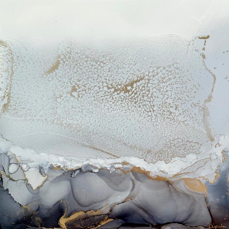 Painting F3_1283 POESIE MINERALE by Depaire Silvia | Painting Abstract Landscapes Nature Minimalist Metal Acrylic Ink