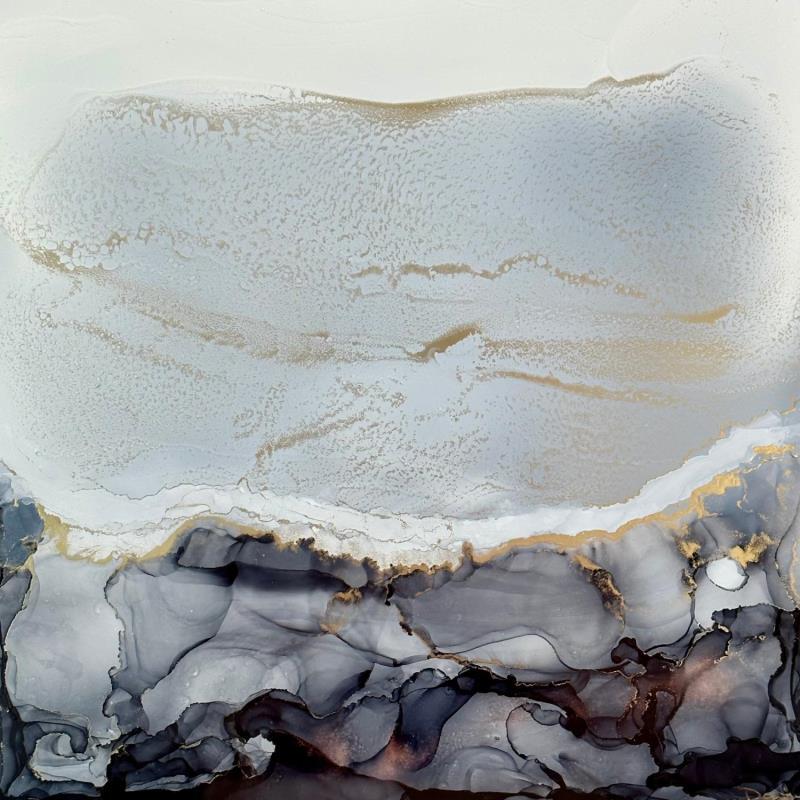 Gemälde F4_ 1300 POESIE MINERALE von Depaire Silvia | Gemälde Abstrakt Landschaften Marine Minimalistisch Metall Acryl Tinte