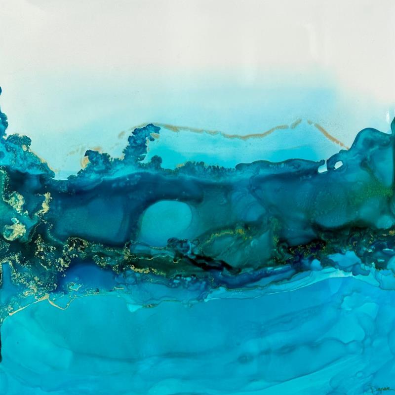 Peinture F4_1288 POESIE MARINE par Depaire Silvia | Tableau Abstrait Paysages Marine Minimaliste Métal Acrylique Encre