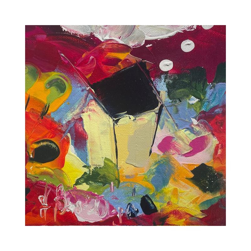 Peinture Mazet en campagne par Bastide d´Izard Armelle | Tableau Abstrait Paysages Architecture Minimaliste Huile