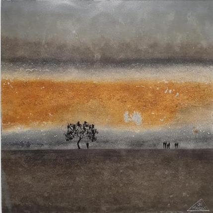 Painting Valda by Manconi Gil | Painting Figurative Upcycling, Zinc Minimalist