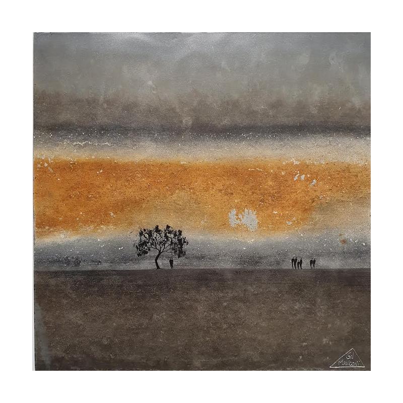 Painting Valda by Manconi Gil | Painting Figurative Minimalist Zinc Upcycling