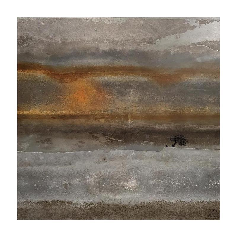 Painting Vittoria by Manconi Gil | Painting Figurative Minimalist Metal Zinc Upcycling