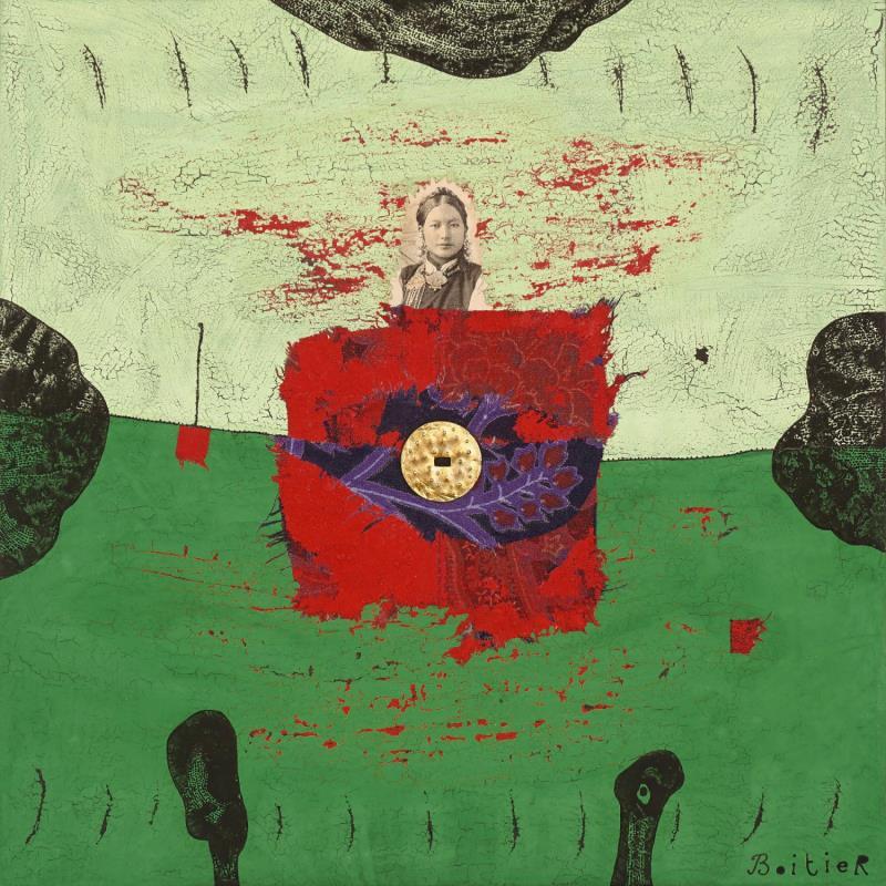 Painting 25-129 by Boitier Thierry | Painting Raw art Pigments