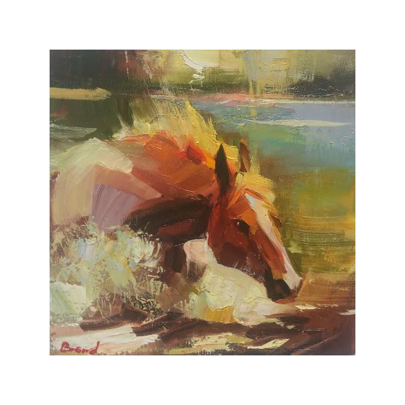 Painting Unrestrained by Bond Tetiana | Painting Figurative Animals Oil