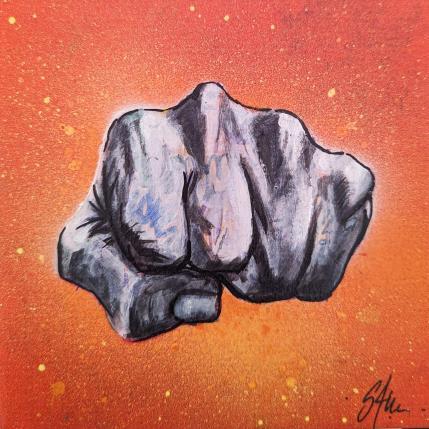 Painting Le poing by S4m | Painting Street art Acrylic, Gluing Life style