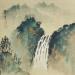 Pintura Waterfall por Du Mingxuan | Pintura Figurativo Paisajes Acuarela