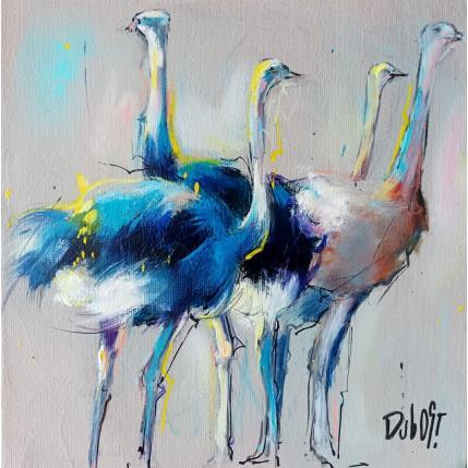 Peinture Entre copines par Dubost | Tableau Figuratif Acrylique, Huile Animaux