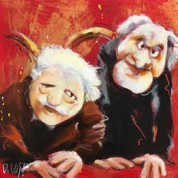 Peinture Statler et Waldorf par Dubost | Tableau Figuratif Acrylique, Huile Cinéma, Portraits, Société