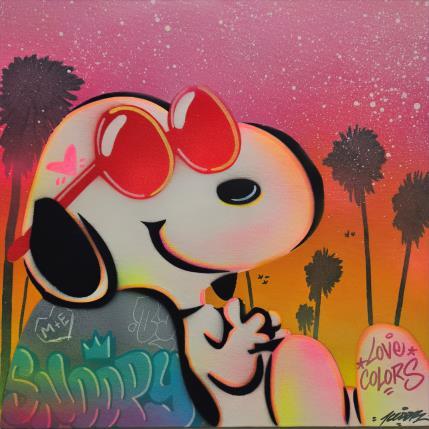 Painting Snoopy cool by Lemoine Mael | Painting Pop-art Graffiti Pop icons