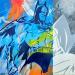 Pintura Batman bi colors por Lemoine Mael | Pintura Pop art Iconos pop Graffiti