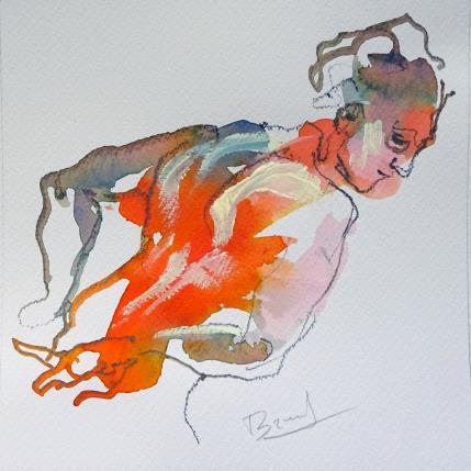 Painting Aurora de profil by Brunel Sébastien | Painting Figurative Watercolor Nude, Pop icons