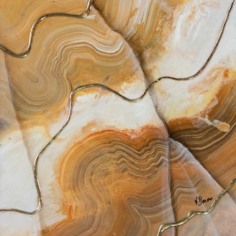 Gemälde Géode ambrée III von Baroni Victor | Gemälde Abstrakt Minimalistisch Acryl