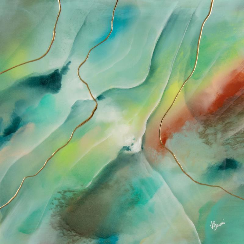 Peinture Opale céladon par Baroni Victor | Tableau Abstrait Minimaliste Acrylique