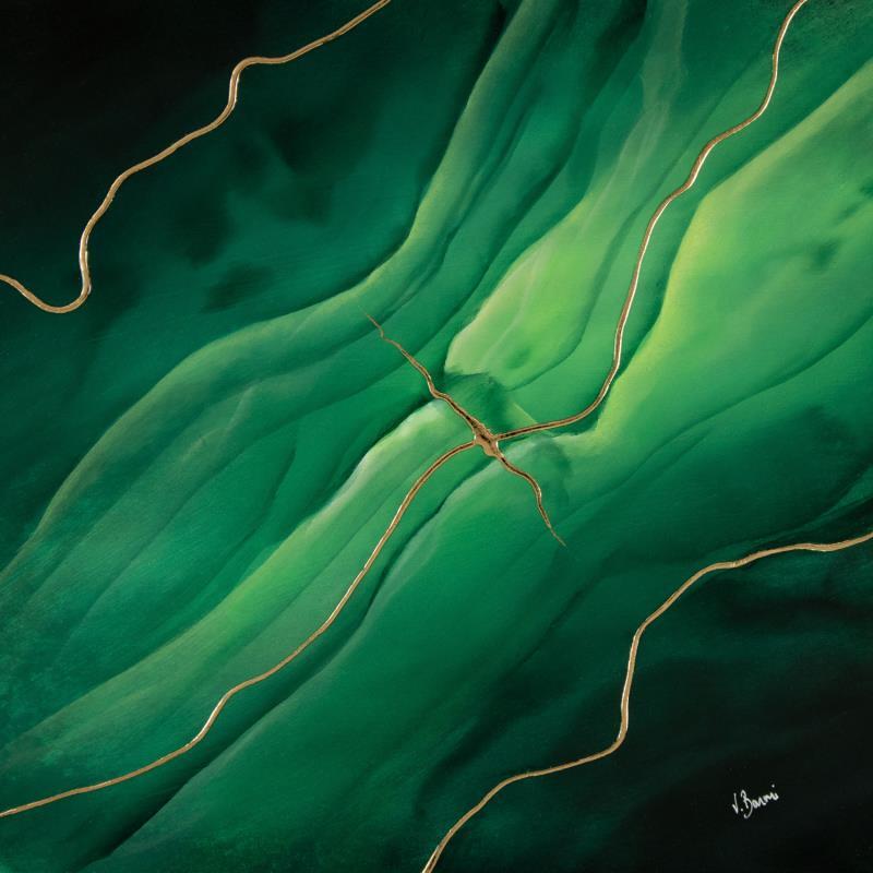 Painting Récif émeraude by Baroni Victor | Painting Abstract Minimalist Acrylic