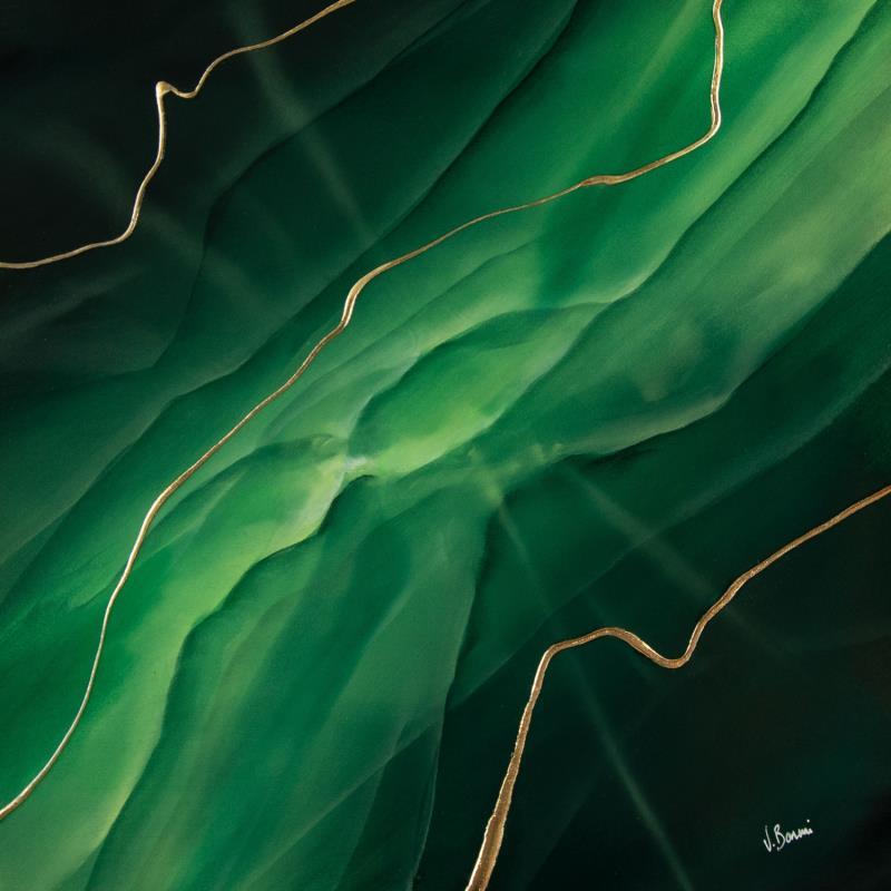Gemälde Abîme émeraude von Baroni Victor | Gemälde Abstrakt Minimalistisch Acryl