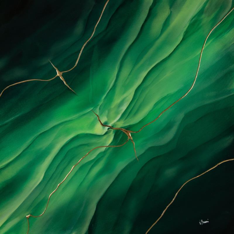 Peinture Onyx émeraude par Baroni Victor | Tableau Abstrait Minimaliste Acrylique