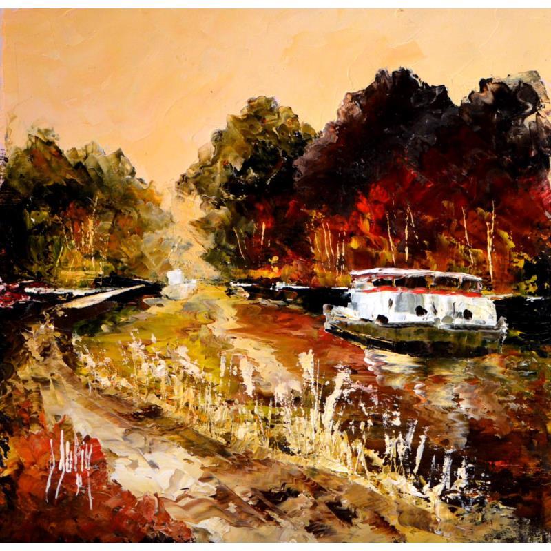 Painting Puisque tu pars... by Dupin Dominique | Painting Figurative Landscapes Oil