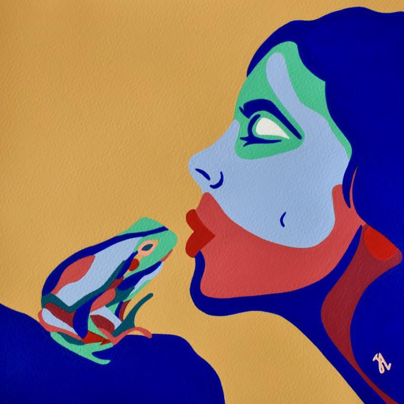 Painting Once Upon a Time n° 4 by Julie-Anne | Painting Surrealism Portrait Life style Animals Acrylic