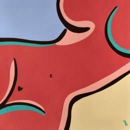 Gemälde Birthmark n°15 von Julie-Anne | Gemälde Surrealismus Acryl Akt, Minimalistisch