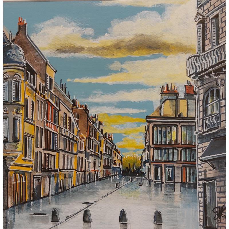 Painting Ruelle dijonnaise en fin d'après midi by Touras Sophie-Kim  | Painting Figurative Acrylic