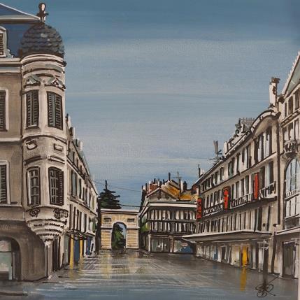 Pintura Porte Guillaume, après la pluie, Dijon por Touras Sophie-Kim | Pintura Figurativo Acrílico