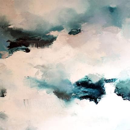 Peinture Les yeux embrumés par Dumontier Nathalie | Tableau Abstrait Huile Minimaliste