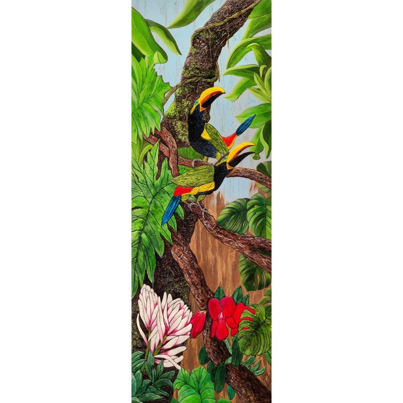 Peinture Toucanet à oreilles d'or par Geiry | Tableau Pop-art