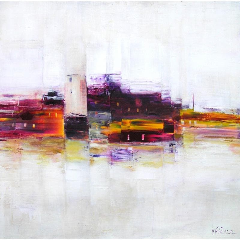 Painting Le vieux phare by Fièvre Véronique | Painting Figurative Marine Acrylic