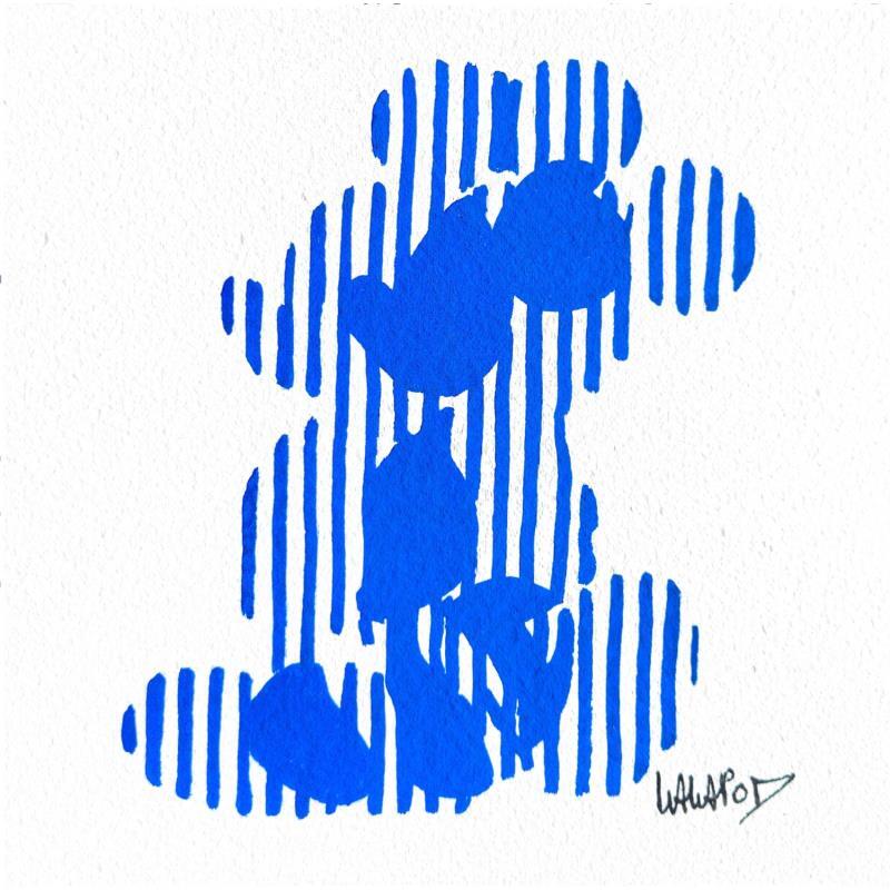 Peinture Mickey Décalage Bleu par Wawapod | Tableau Pop-art Icones Pop Acrylique Posca
