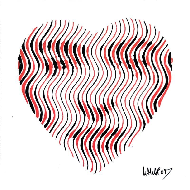 Painting Mini Fridamour rouge noir  by Wawapod | Painting Pop-art Pop icons Acrylic